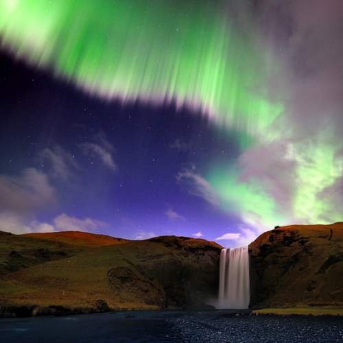 Nordlichter am Skogafoss