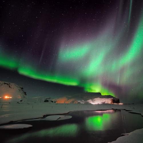 Nordlichter am Fjord