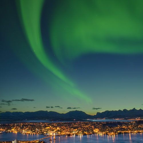 Nordlichter über Tromsø in Nordnorwegen © Innovation Norway Bard Loken