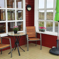 Terasse Ferienhaus Gimli