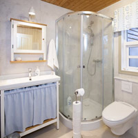 Badezimmer Ferienhuas Riversound