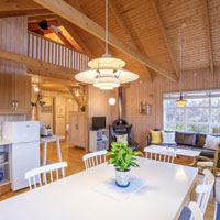 Blick ins WOhnzimmer Ferienhaus Riversound
